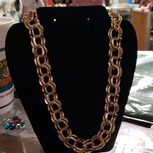 14kgold plated chain link choker/Necklace